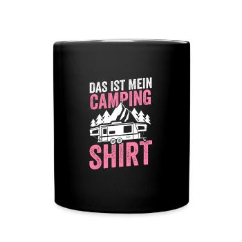 Camping Camper Campen Geschenk - Tasse einfarbig - Schwarz - Vorne