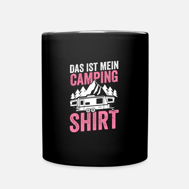 Camping Camper Campen Geschenk - Tasse einfarbig - Schwarz
