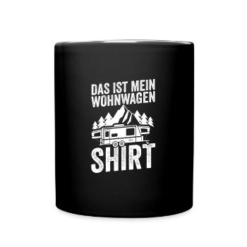 Camping Camper Caravan Geschenk - Tasse einfarbig - Schwarz - Vorne