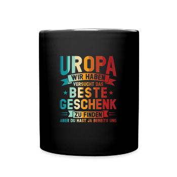 Uropa Familie Urgroßväter Geschenk - Tasse einfarbig - Schwarz - Vorne
