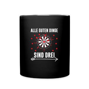 Darts Darten Darter Geschenk - Tasse einfarbig - Schwarz - Vorne