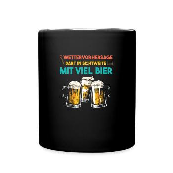 Darts Bier Darts Spieler Geschenk - Tasse einfarbig - Schwarz - Vorne