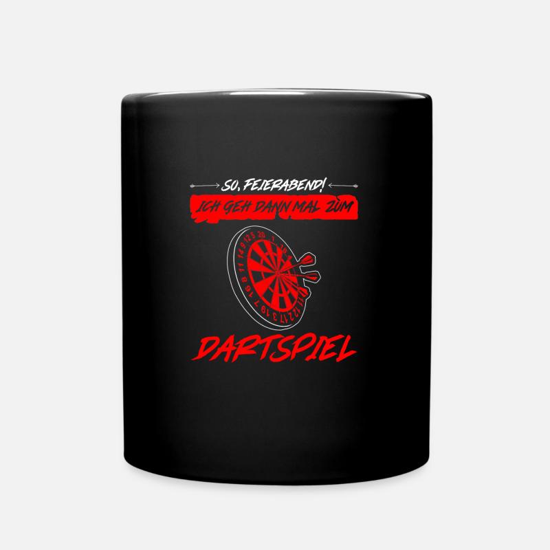 Darts Darten Darter Geschenk - Tasse einfarbig - Schwarz
