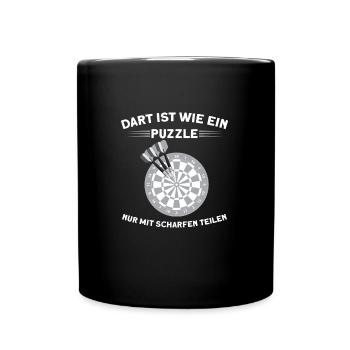 Darts Darten Darter Geschenk - Tasse einfarbig - Schwarz - Vorne