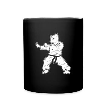 Autodéfense de Karaté Cat - Mug uni - noir - Devant