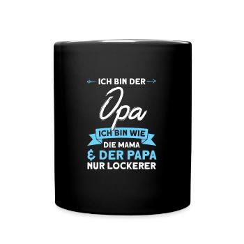 Opa Familie Werdender Opa Geschenk - Tasse einfarbig - Schwarz - Vorne