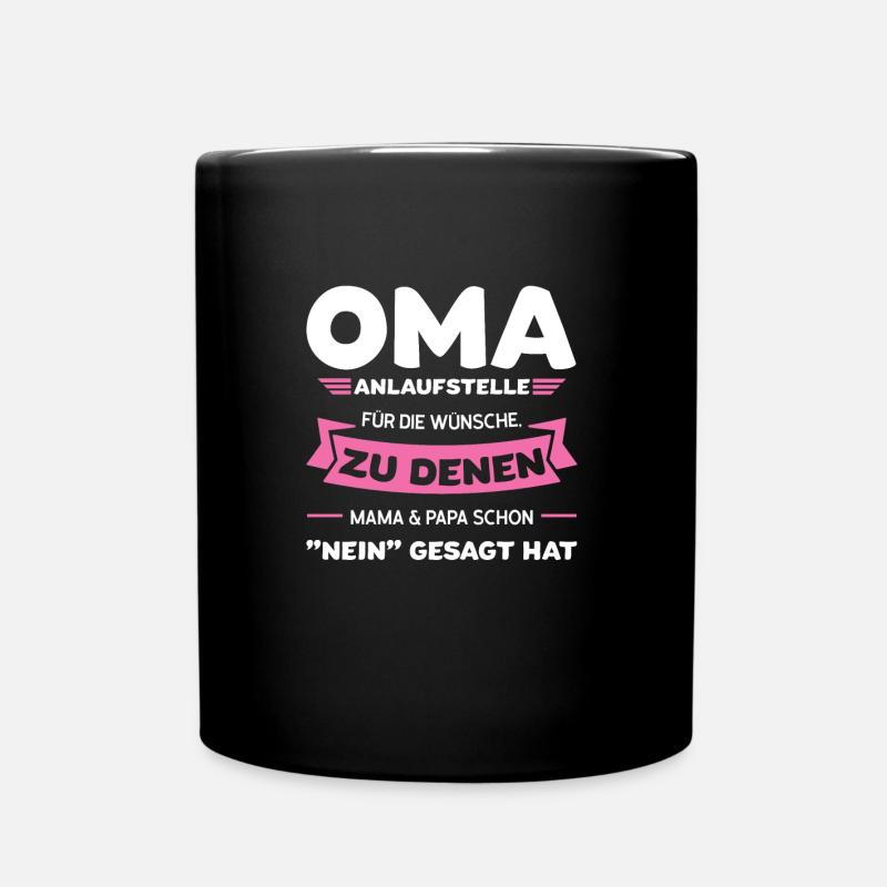 Oma Familie Großmutter Geschenk - Tasse einfarbig - Schwarz