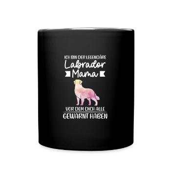 Labrador Mama Hund Labbi Mama Geschenk - Tasse einfarbig - Schwarz - Vorne