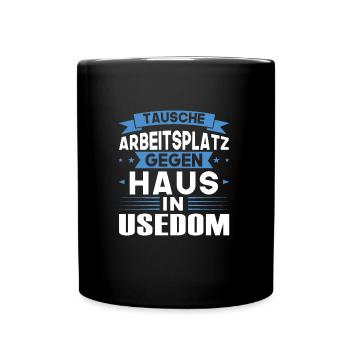 Usedom Urlaub Norden Geschenk - Tasse einfarbig - Schwarz - Vorne