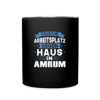 Amrum Urlaub Norden Geschenk - Tasse einfarbig - Schwarz - Vorne