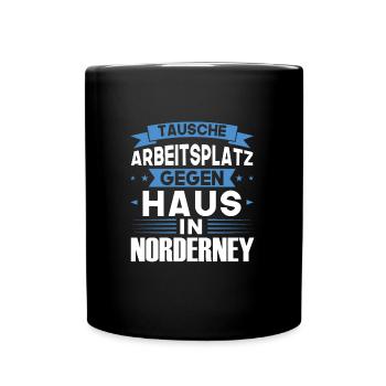 Nordeney Urlaub Norden Geschenk - Tasse einfarbig - Schwarz - Vorne