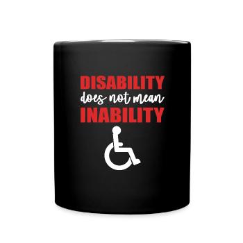 Rollstuhl - Tasse einfarbig - Schwarz - Vorne