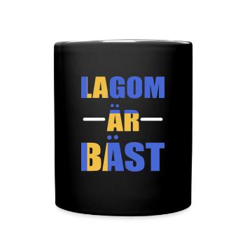 Schweden Schwedisch Lagom - Tasse einfarbig - Schwarz - Vorne