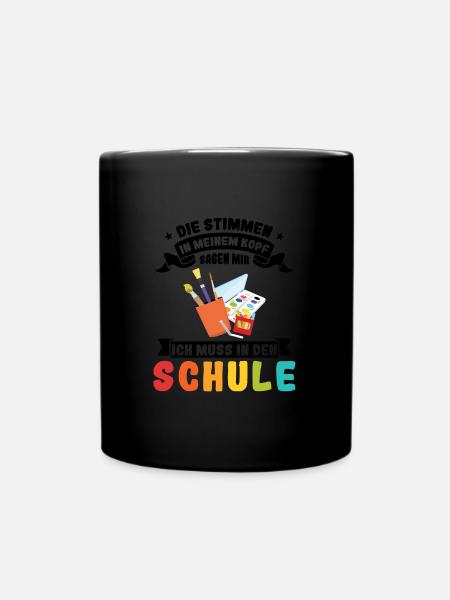 Schulanfang Schule Schulkind Geschenk - Tasse einfarbig - Schwarz