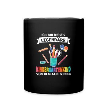 Kindergartenanfang Kindergarten Kindergartenkind G - Tasse einfarbig - Schwarz - Vorne