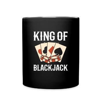 Blackjack Black Jack König - Tasse einfarbig - Schwarz - Vorne
