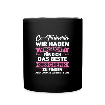 Sport Trainer Trainerin Geschenk - Tasse einfarbig - Schwarz - Vorne