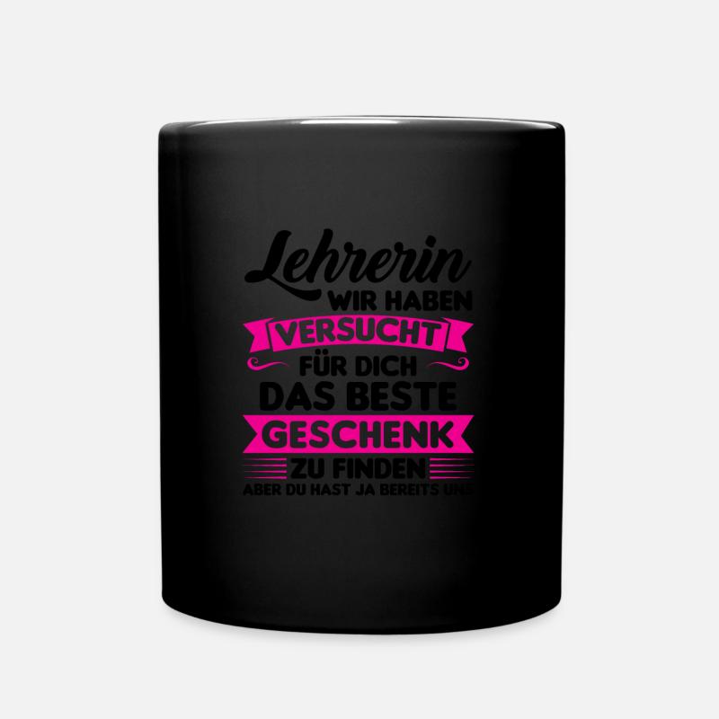 Lehrer Lehrerin Schule Geschenk - Tasse einfarbig - Schwarz