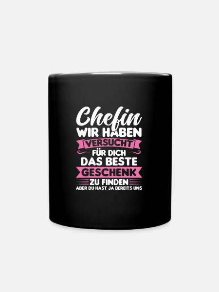 Chef Chefin Geschenk - Tasse einfarbig - Schwarz