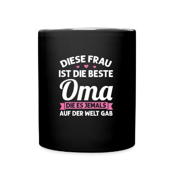 Oma Mutter Tag Omi Geschenk - Tasse einfarbig - Schwarz - Vorne