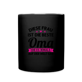 Oma Mutter Tag Omi Geschenk - Tasse einfarbig - Schwarz - Vorne