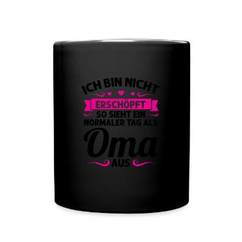 Oma Mutter Tag Omi Geschenk - Tasse einfarbig - Schwarz - Vorne