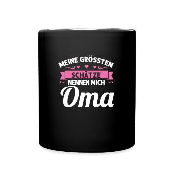 Oma Mutter Tag Omi Geschenk - Tasse einfarbig - Schwarz - Vorne
