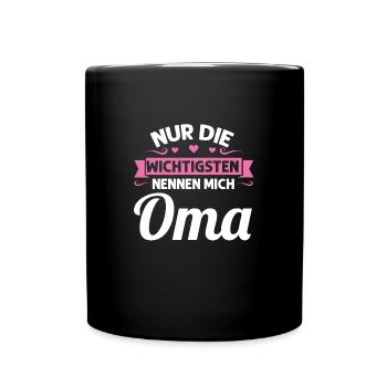 Oma Mutter Tag Omi Geschenk - Tasse einfarbig - Schwarz - Vorne
