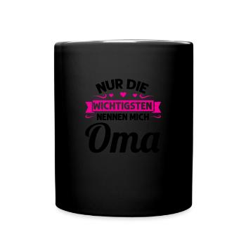 Oma Mutter Tag Omi Geschenk - Tasse einfarbig - Schwarz - Vorne