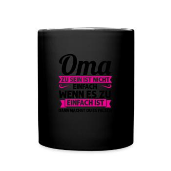 Oma Mutter Tag Omi Geschenk - Tasse einfarbig - Schwarz - Vorne
