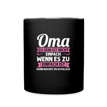 Oma Mutter Tag Omi Geschenk - Tasse einfarbig - Schwarz - Vorne