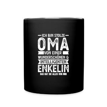 Oma Mutter Tag Omi Geschenk - Tasse einfarbig - Schwarz - Vorne
