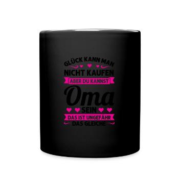 Oma Mutter Tag Omi Geschenk - Tasse einfarbig - Schwarz - Vorne