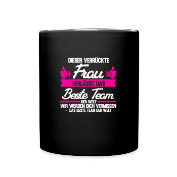 Abschied Kollegin Abschiedsparty Geschenk - Tasse einfarbig - Schwarz - Vorne