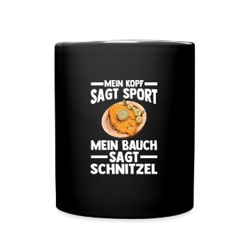 Schnitzel Wiener Wiener Geschenk - Tasse einfarbig - Schwarz - Vorne