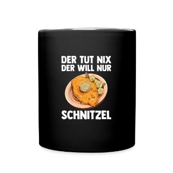 Schnitzel Wiener Wiener Geschenk - Tasse einfarbig - Schwarz - Vorne