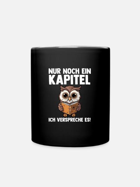 Lesen Eule Buch Geschenk - Tasse einfarbig - Schwarz