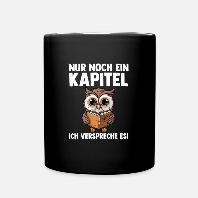 Lesen Eule Buch Geschenk - Tasse einfarbig - Schwarz