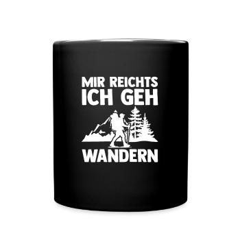 Wandern Berge Wanderer Geschenk - Tasse einfarbig - Schwarz - Vorne