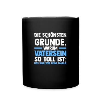 Papa Familie Papas Geschenk - Tasse einfarbig - Schwarz - Vorne