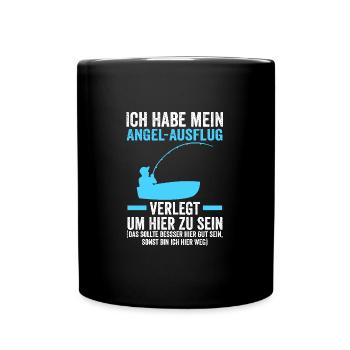 Angeln Fische Fischer Geschenk - Tasse einfarbig - Schwarz - Vorne