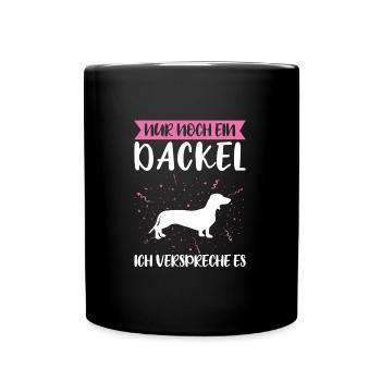 Dackel Hund Hundebesitzer Geschenk - Tasse einfarbig - Schwarz - Vorne