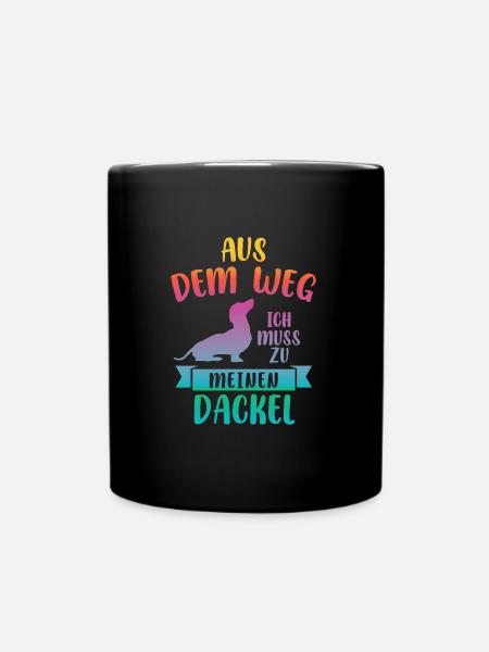 Dackel Hund Dachshunde Geschenk - Tasse einfarbig - Schwarz