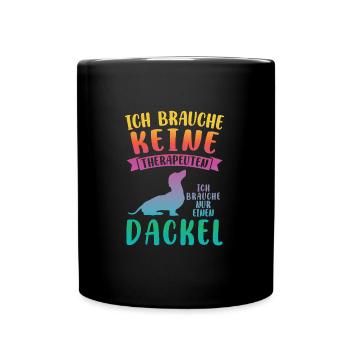 Dackel Hund Dackel Besitzer Geschenk - Tasse einfarbig - Schwarz - Vorne