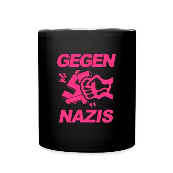FCK NZS - Montrer l’exemple contre la droite, contre les nazis - Mug uni - noir - Devant