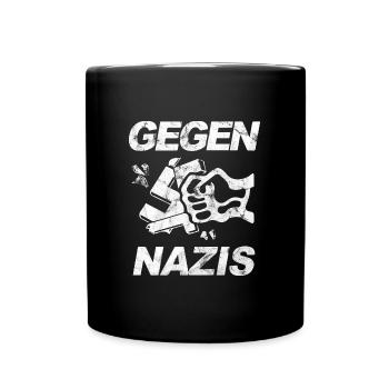 FCK NZS - Montrer l’exemple contre la droite, contre les nazis - Mug uni - noir - Devant
