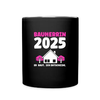 Bauherr Traumhaus Bauherrin Geschenk - Tasse einfarbig - Schwarz - Vorne