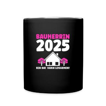 Bauherr Traumhaus Bauherrin Geschenk - Tasse einfarbig - Schwarz - Vorne