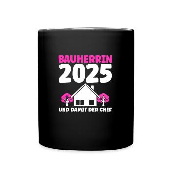 Bauherr Traumhaus Bauherrin Geschenk - Tasse einfarbig - Schwarz - Vorne