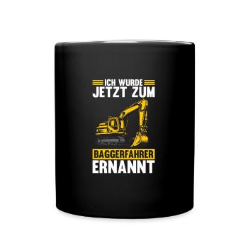 Bagger Fahrer Bagger Bauen Geschenk - Tasse einfarbig - Schwarz - Vorne